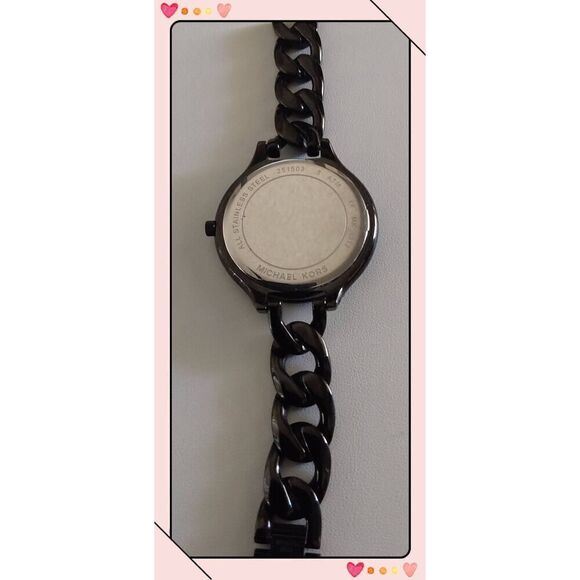 MICHAEL KORS MK-3317 Women's Black & Gold Slim Runway Watch - Picture 3 of 8